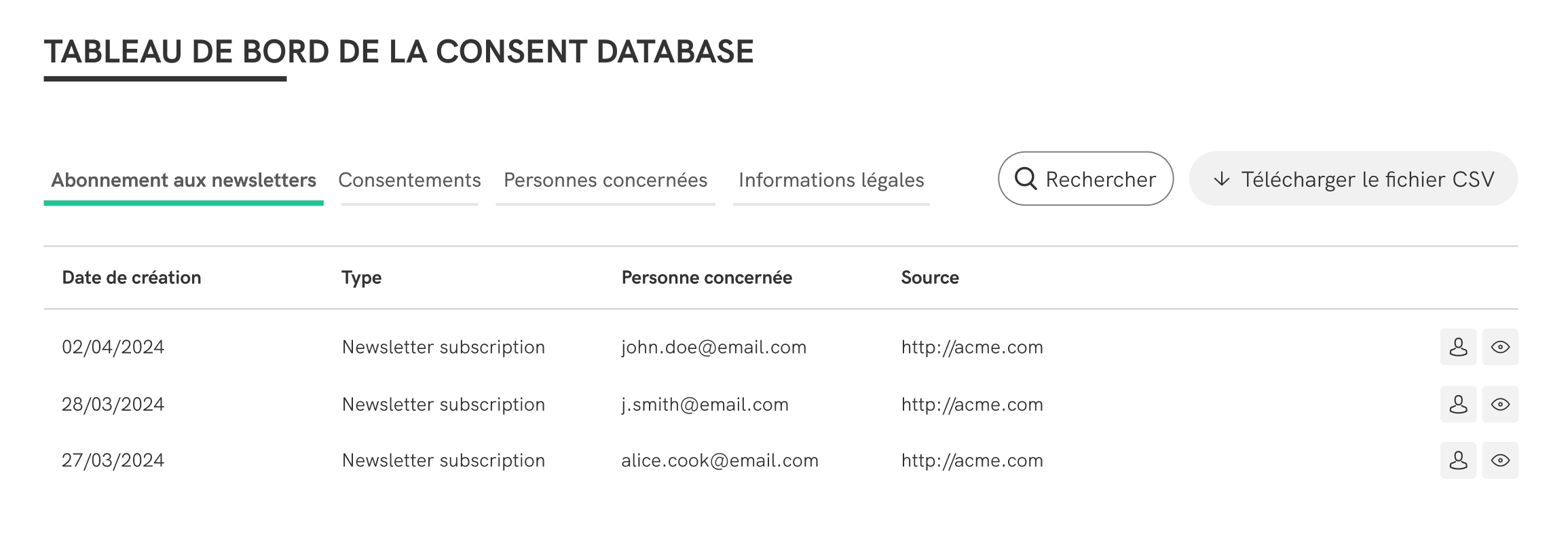 Consent Dashboard Screenshot