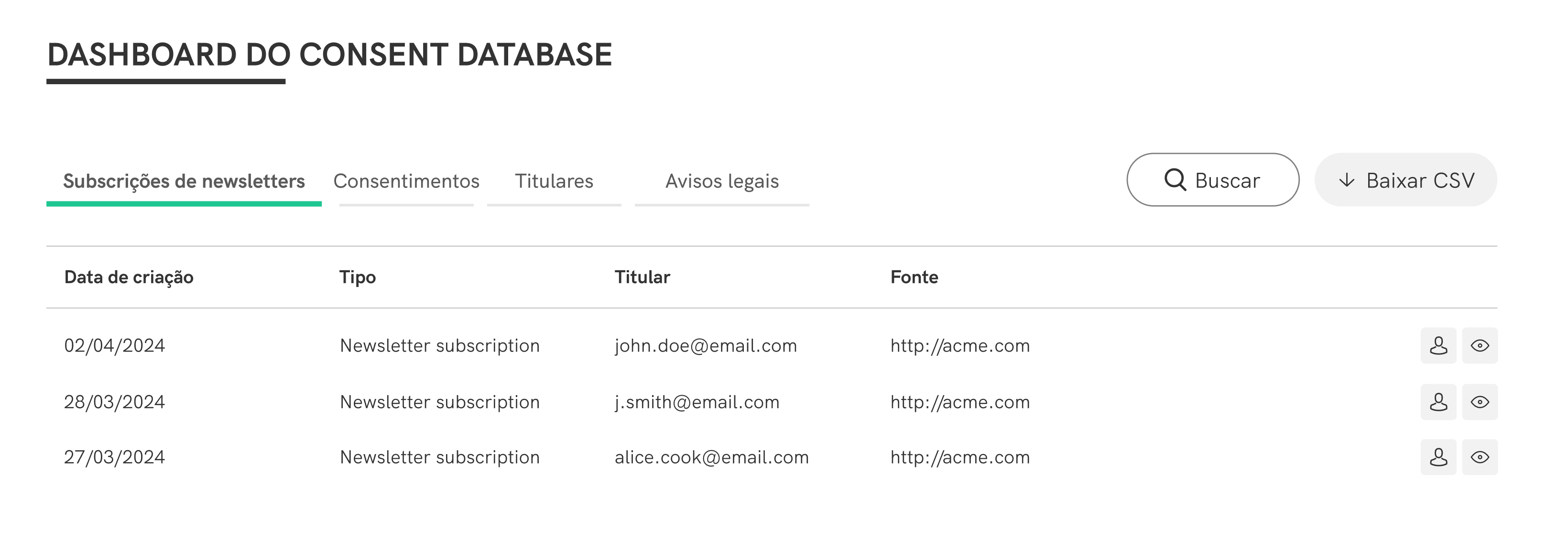 Consent Dashboard Screenshot